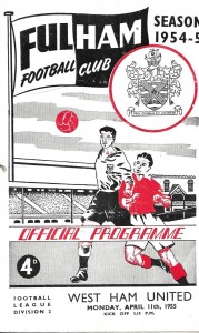 Fulham v West Ham United 1954/55 Football League for sale on Ebay