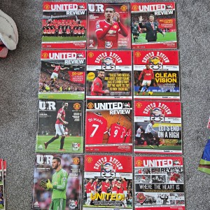Manchester United Review Programmes for sale on Ebay