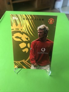 Topps Gold Lion Insert David Beckham Manchester United Premier League Card for sale on Ebay