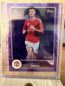 Topps Premier League 26/27 Manchester United Sesko Purple Sparkle NUMBERED/199 for sale on Ebay
