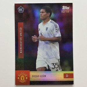 2025/26 Topps Manchester United Team Set-Diego Leon-Numbered 02/10- ROOKIE for sale on Ebay