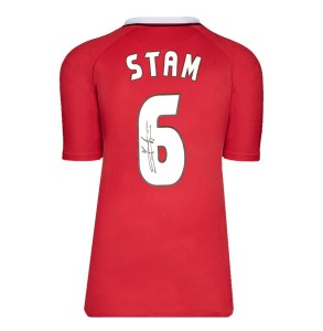 Jaap Stam Back Signed Manchester United 1999 UEFA Champions League Shirt for sale on Ebay