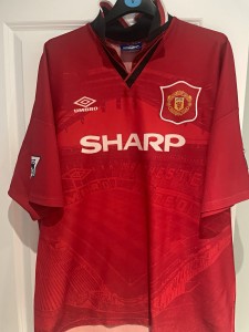 Umbro Manchester United Home Shirt Cantona 7 Red XXL Short Sleeve Sharp Patch for sale on Ebay