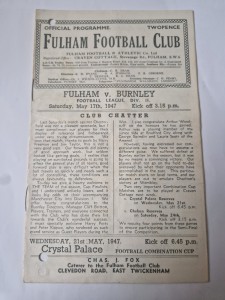 1946/47 Fulham v Burnley Division Two Programme for sale on Ebay