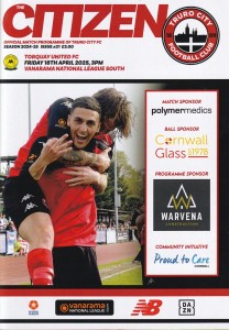 2024/25 TRURO CITY v TORQUAY UNITED NATIONAL LEAGUE SOUTH PROGRAMME 18/4/2025 for sale on Ebay