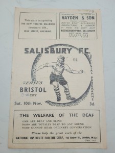Salisbury FC V Bristol City Reserves 10.11. 1956 - Western League Div 1 for sale on Ebay