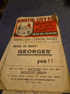 Bristol city v crystal palace 3.12.1949  for sale on Ebay