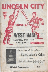 Lincoln City v West Ham United 1948/49 Football League for sale on Ebay