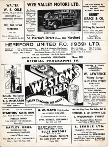 Hereford United v Dartford (Southern League) 1957/1958 for sale on Ebay