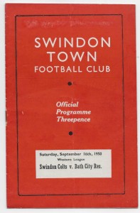1950/51 Western League Division 1 - SWINDON TOWN Colts v. BATH CITY Reserves for sale on Ebay