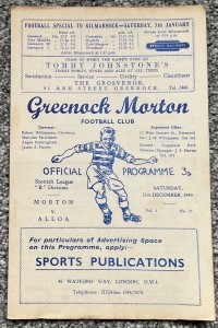 Greenock Morton v Alloa (Scottish League B Division) 1949/50 for sale on Ebay