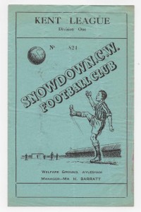 1954/55 Kent League Division 1 - SNOWDOWN COLLIERY WELFARE v. MARGATE for sale on Ebay