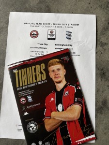 Truro City v Birmingham City programme & team sheet 13/10/26 National League Cup for sale on Ebay