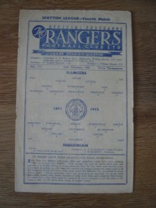 1952/53 GLASGOW RANGERS v HIBERNIAN for sale on Ebay