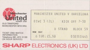 Manchester United v Barcelona ECWC Ticket Stub 1984 Excellent  for sale on Ebay
