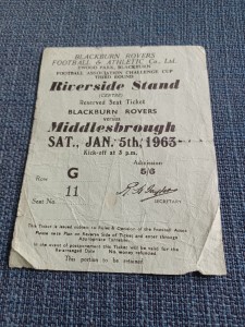 Blackburn Rovers V Middlesbrough FaCup 3rd Rd 5/1/1963 Match TicketPostponedGame for sale on Ebay