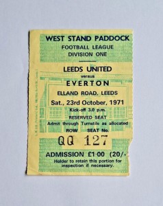 1971 - Leeds United v Everton, Division One Match Ticket. for sale on Ebay
