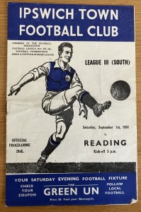Ipswich Town v Reading 1st September 1951 for sale on Ebay