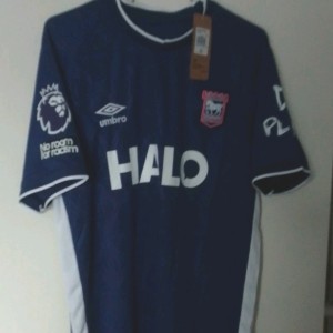 Umbro Ipswich Town Football Shirt XL Blue Short Sleeve. With Prem/ NRFR Badge. for sale on Ebay
