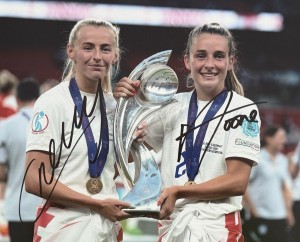 GENUINE CHLOE KELLY & ELLA TOONE SIGNED 10X8 ENGLAND PHOTO, BID, COA (PP) for sale on Ebay