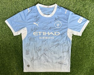 GENUINE MAN CITY SIGNED 26/27 SHIRT FT HAALAND, CHERKI, ENZO, ANDERSON, COA (PP) for sale on Ebay
