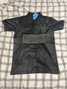 Liverpool Adidas Carlsberg Retro Black Blackout Football Shirt Size Small for sale on Ebay
