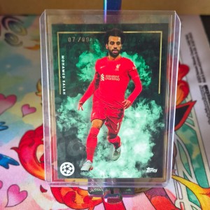 Topps UEFA Champions League Mohamed Salah Liverpool 2022 Serial Numbered 07/99 for sale on Ebay