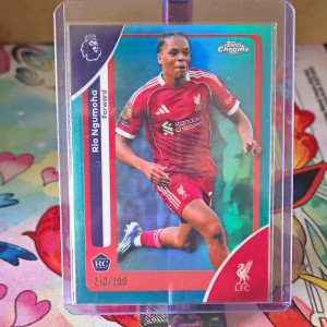 Topps Chrome Premier League Rio Ngumoha RC #112 Teal Refractor 210/299 Liverpool for sale on Ebay