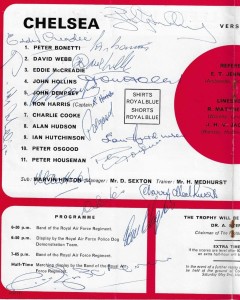 Chelsea v Leeds 1970 FA Cup Final Replay Signed by 16 Chelsea for sale on Ebay