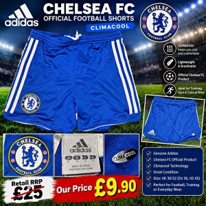 Adidas Chelsea FC Climacool Football Shorts Blue UK 30/32 Adult for sale on Ebay