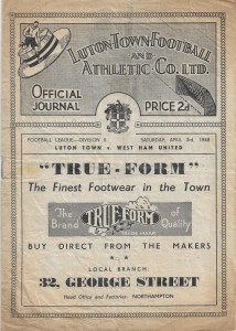 Luton Town v West Ham United 1947/48 Football League for sale on Ebay