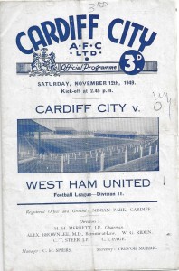 Cardiff City v West Ham United 1949/50 Football League for sale on Ebay