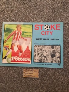 Stoke V West Ham 1978/79 Programme And Special Train Ticket for sale on Ebay