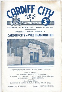 Cardiff City v West Ham United 1951/52 Football League for sale on Ebay