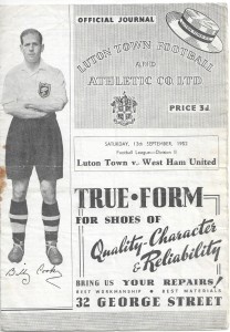 Luton Town v West Ham United 1952/53 Football League for sale on Ebay