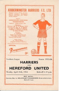 Kidderminster Harriers v Hereford United (Southern League) 1953/1954 for sale on Ebay