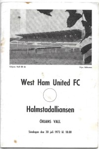 Halmstadalliansen v West Ham United 1972/73 Friendly for sale on Ebay