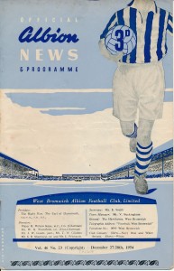 West Brom v Cardiff City 1954/1955 - includes a newspaper match report for sale on Ebay