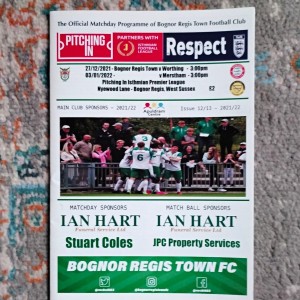 Bognor Regis Town V Worthing / Merstham 21-22 Football Programme for sale on Ebay