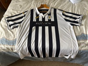 Joma St Mirren Home Football Shirt 4XL Black/White Striped Short Sleeve for sale on Ebay