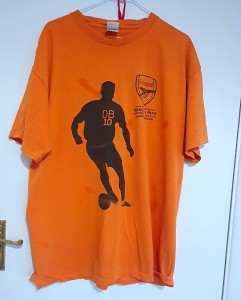 Arsenal Dennis Bergkamp Testimonial Orange T-Shirt No.10 (X L)  for sale on Ebay