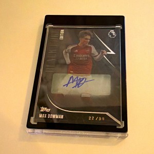 Topps Max Dowman Arsenal Black Edge Edition BE-MD Auto 22/99 PL 26/27 for sale on Ebay