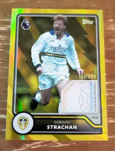 Gordon Strachan Yellow Relic /299 - 2026/27 Topps PL Flagship Leeds United for sale on Ebay