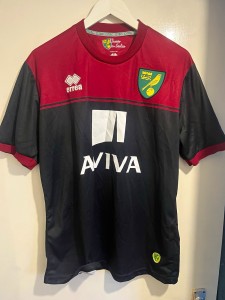 Erreà Norwich City Away Shirt Only Black Adults L Short Sleeve Lafferty #9 for sale on Ebay