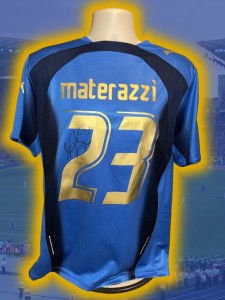 Hand Signed MARCO MATERAZZI Italy Retro Home Shirt World Cup Headbutt - Proof 2 for sale on Ebay