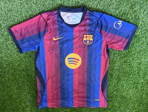 GENUINE BARCELONA SIGNED 26/27 SHIRT FT GORDON, PEDRI, FLICK, BID, COA (PP) for sale on Ebay