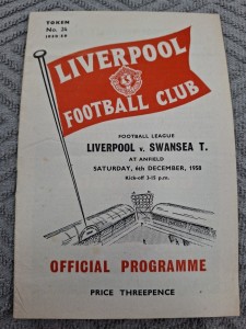 Liverpool v Swansea Town programme.  6/12/1958 for sale on Ebay