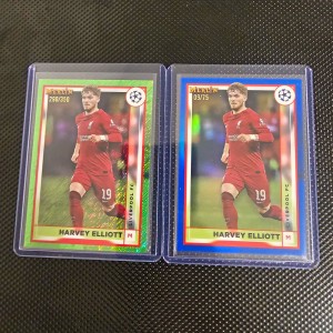 Topps Merlin Collection UCL 22-23 Harvey Elliott Liverpool 2 Card Lot /350 & /75 for sale on Ebay