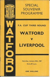 WATFORD V LIVERPOOL F.A. CUP OFFICIAL FOOTBALL PROGRAMME JANUARY 1967 for sale on Ebay