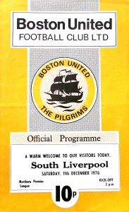 BOSTON UNITED V SOUTH LIVERPOOL 11/12/1976 NORTHERN PREMIER LEAGUE #VGC# for sale on Ebay